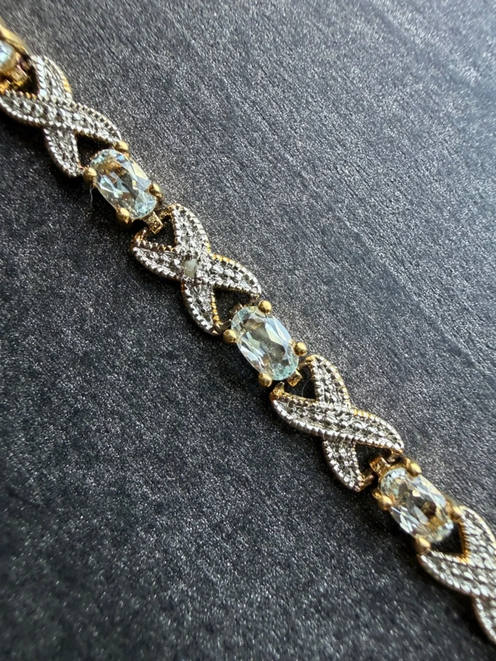 925 Gold Crystal X-Link Bracelet - Women Jewelry Bracelets